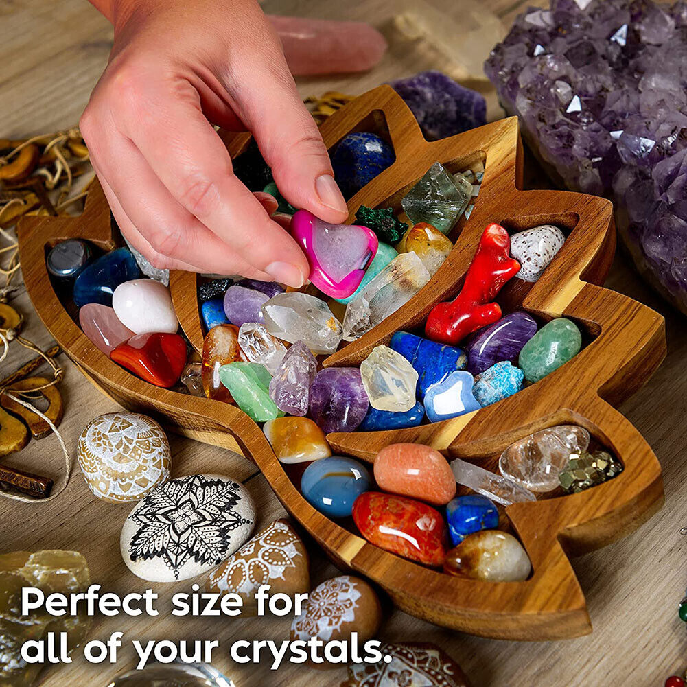 Crystal Display Holder Lotus Shaped Healing Stones Tray Desktop Organizers
