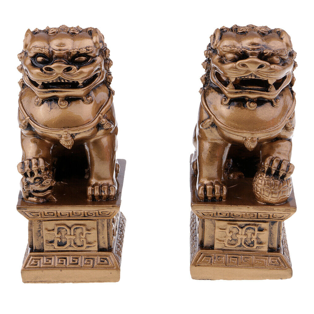 Pair of  Chinese Fengshui Ward Off Evil   Statues Bronze S