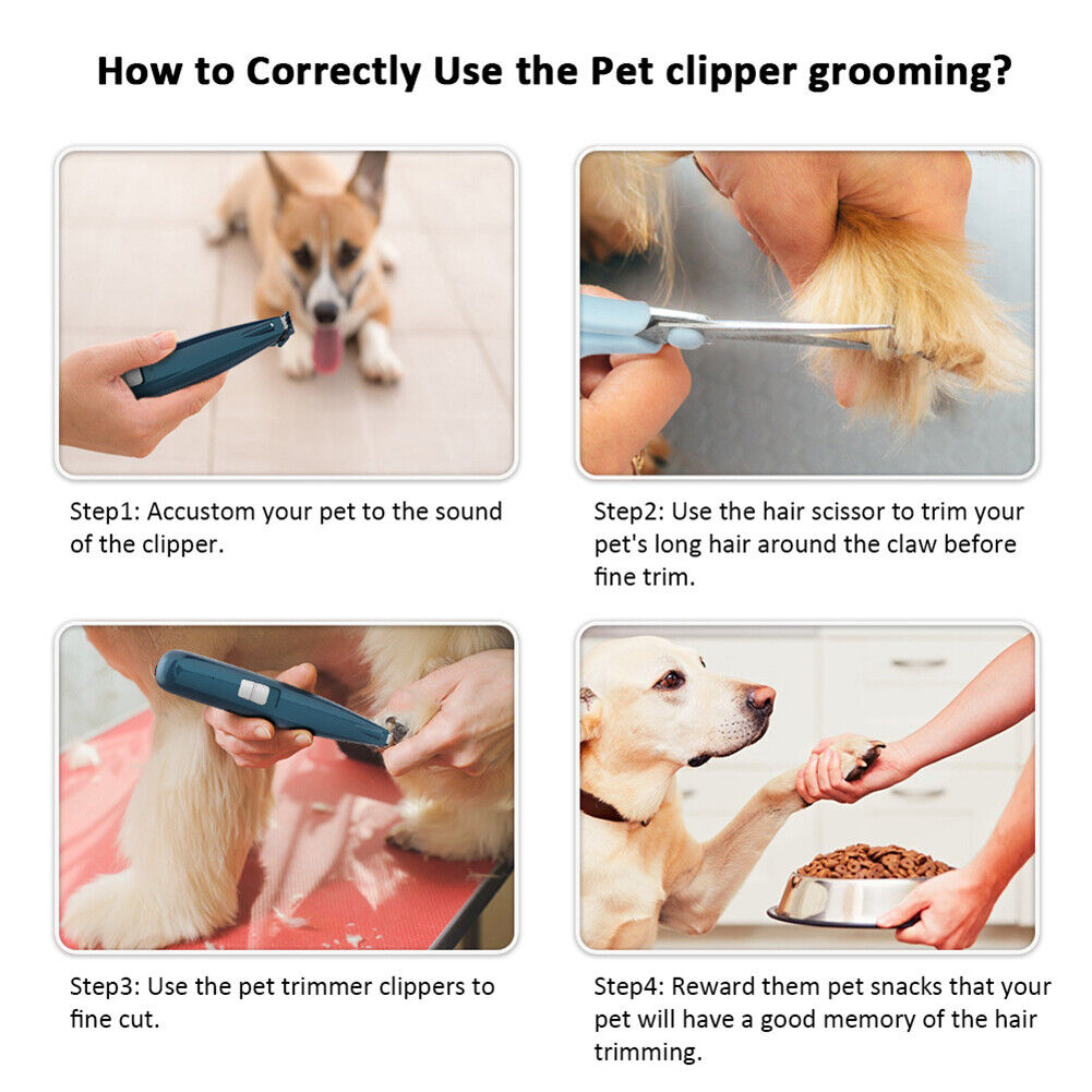 Electric Dog Hair Clippers USB Grooming Haircut Trimmer Shaver Cutter Set