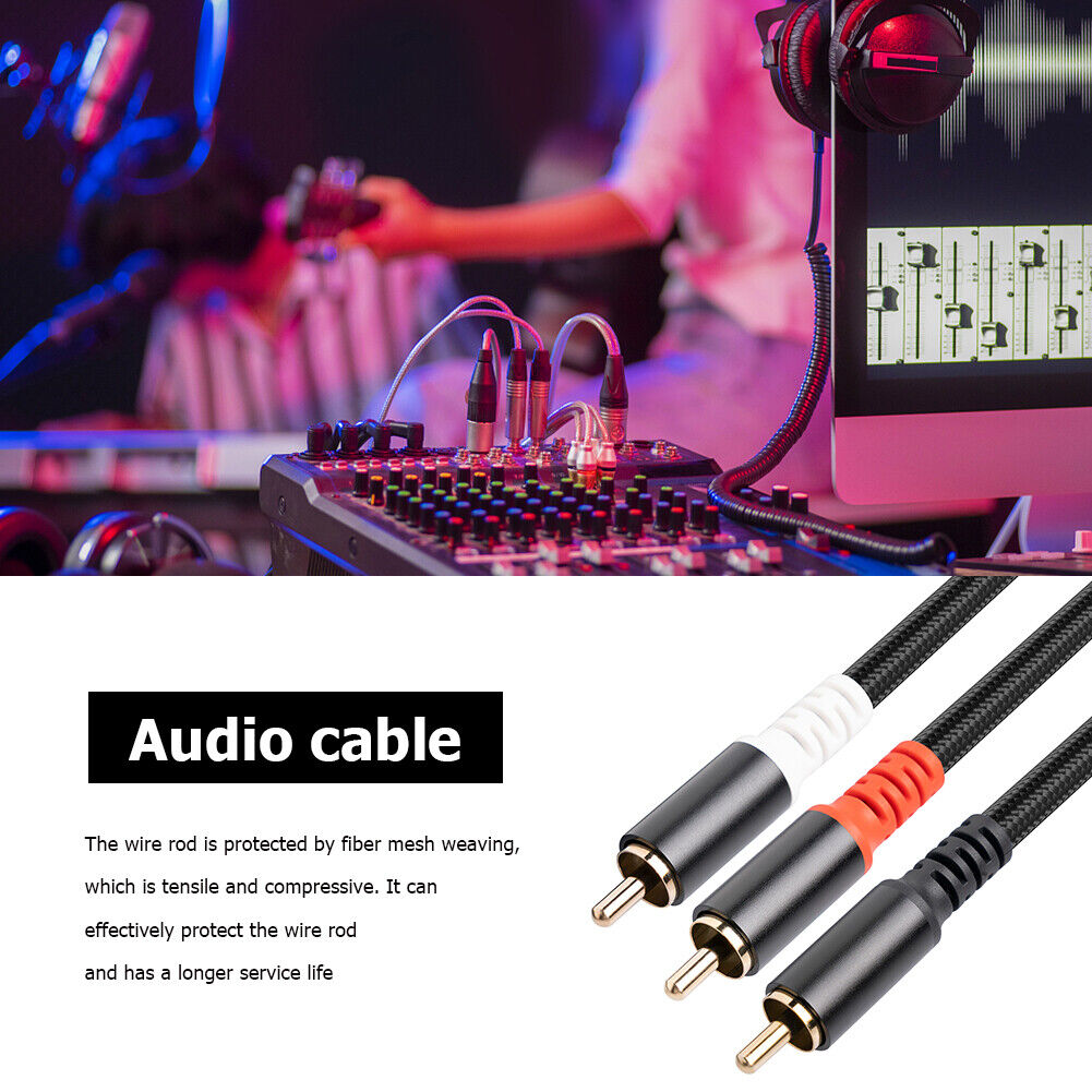 RCA Male to Dual RCA Male Audio Cable Y Splitter Converter Adapter (5m)