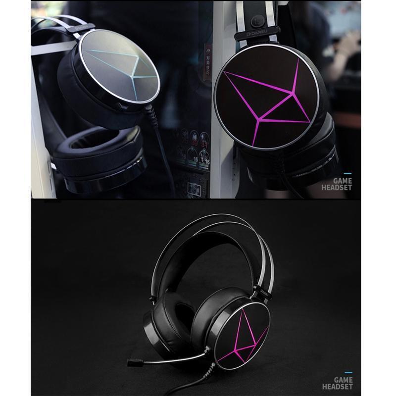 Foldable Gaming Headset Usb Headphone Wired USB LED Hifi Sound for Gamers Gift