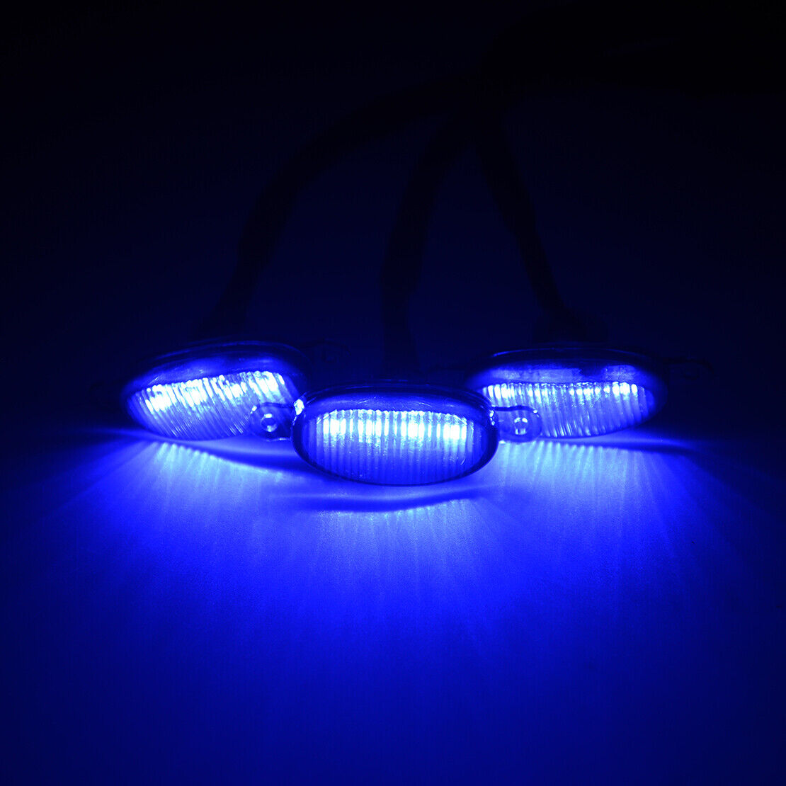 3x LED Ice Blue Grille Gril Mark light DRL Fit For Ford F-150 Raptor 2010-2018
