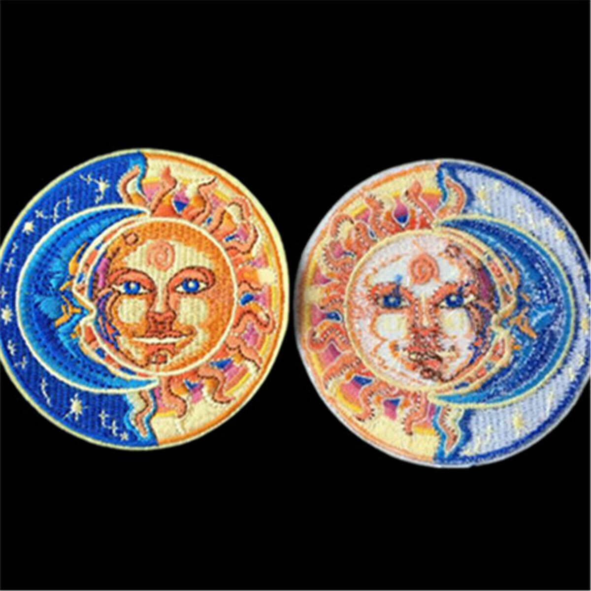Moon Sun Patch for Clothing Iron on Badge Embroidered DIY Sewing Applique Patch
