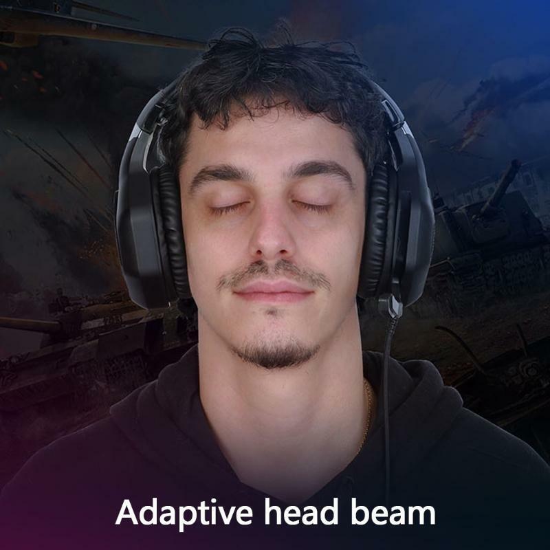 Gaming Headset with Breathing RGB LED Light Effect Wired Headset Noise Cancel