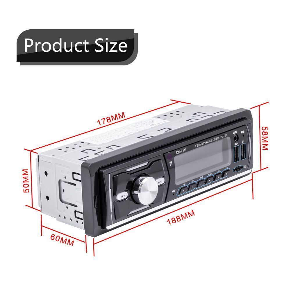 Stereo FM/USB/AUX/ Car Radio Car MP3 Player In-dash Audio Head Unit Bluetooth
