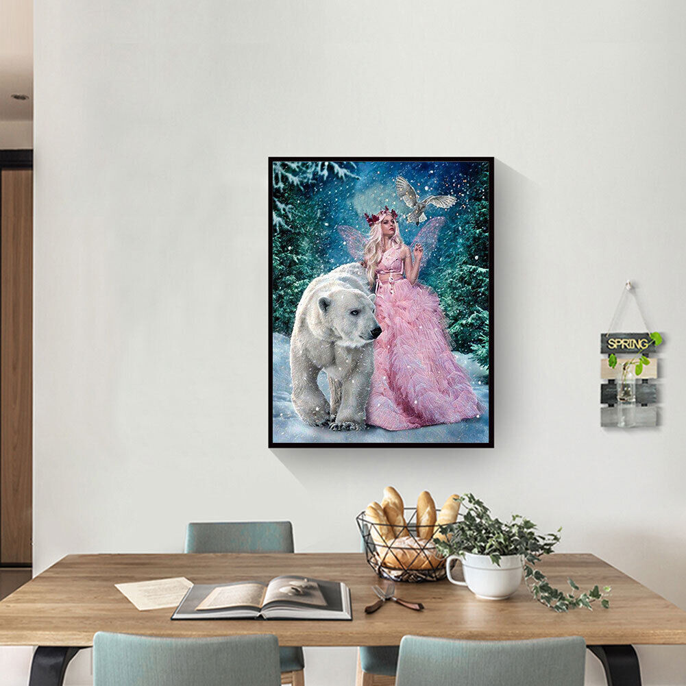Beauty Polar Bear DIY Full Drill Diamond Painting Embroidery Art Home Decor
