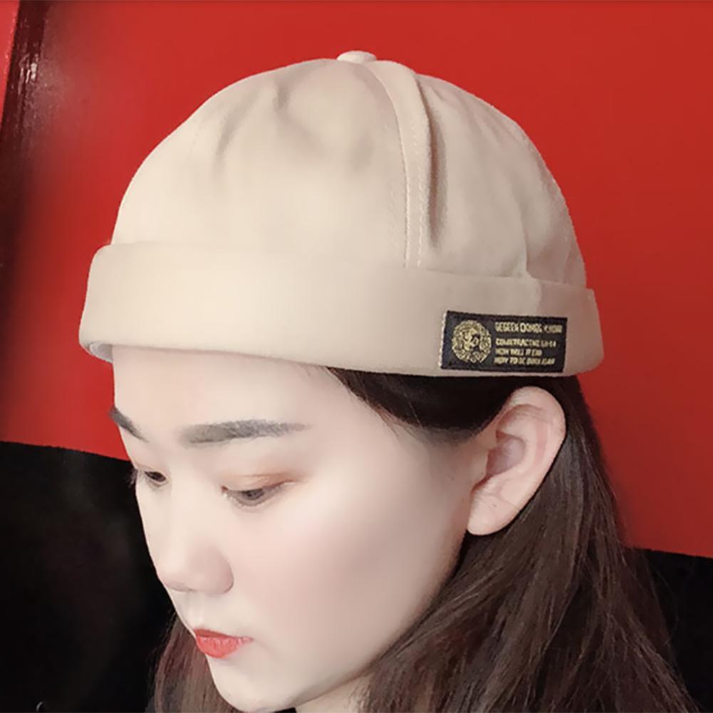 Women Men Hats Cotton Landlord Breathable Beanie Hat Sailor Cap (Khaki)