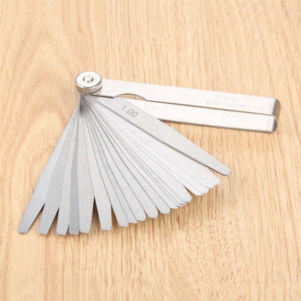 20 Blades Metric 0.05 - 1mm Valve Offset Valve Piston Feeler Gauge Rotary Tool
