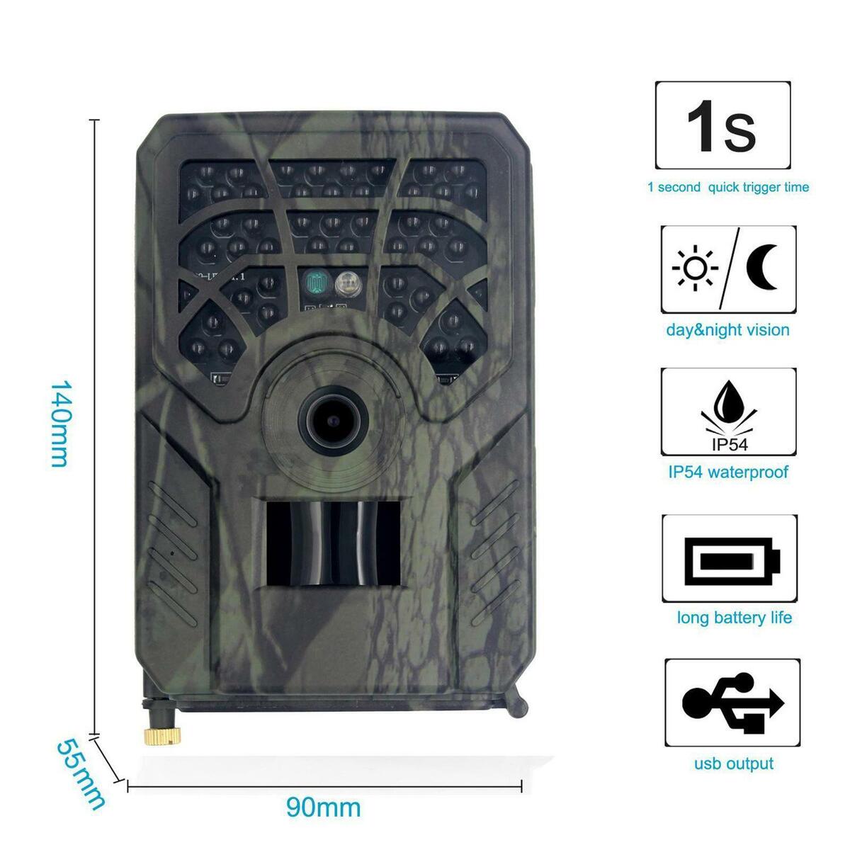 Mini  Camera 720P HD, Game Camera, Waterproof Wildlife Scouting Hunting Cam
