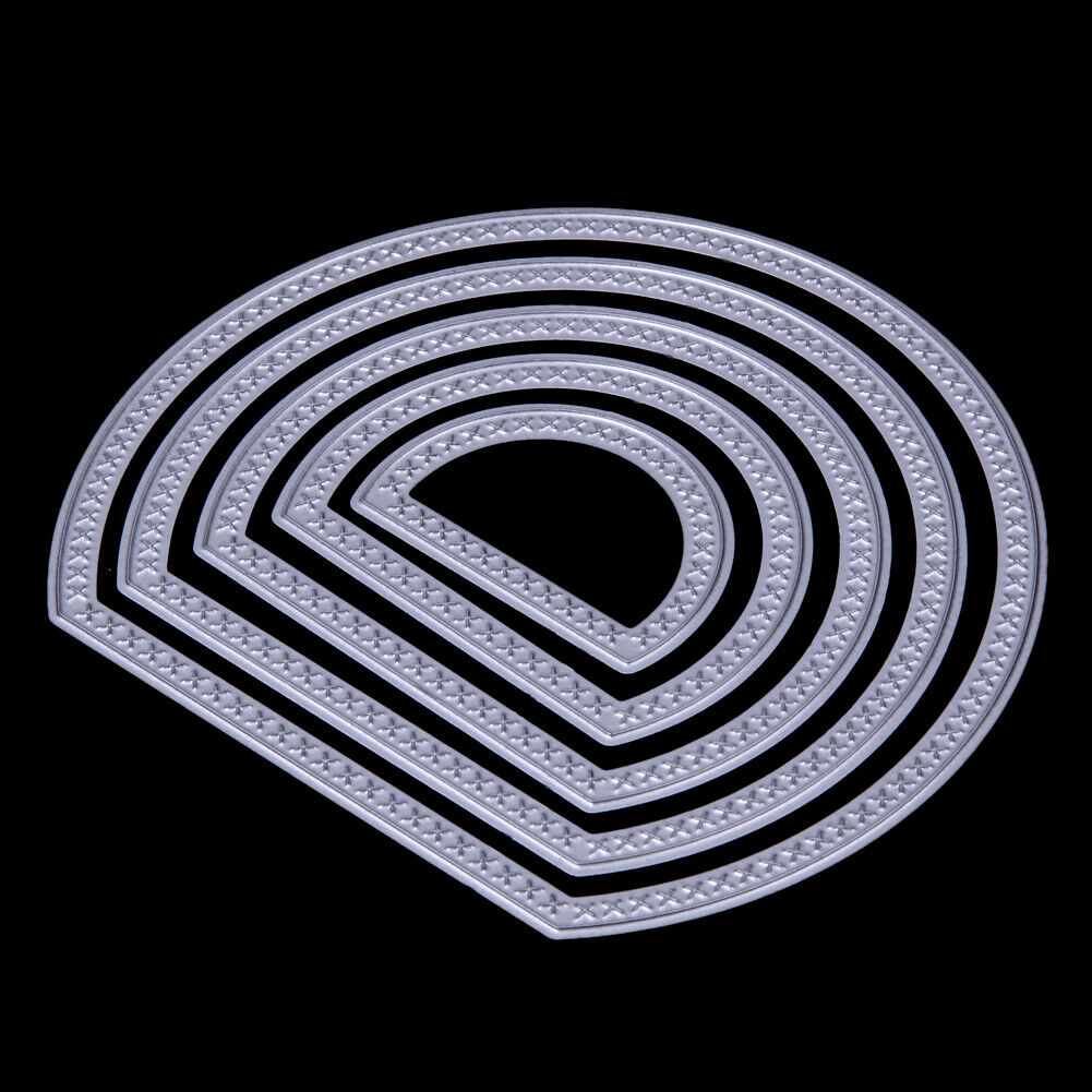 5 Pieces Semicircle/Moon Shape Card Maker Metal Die Cutting Dies
