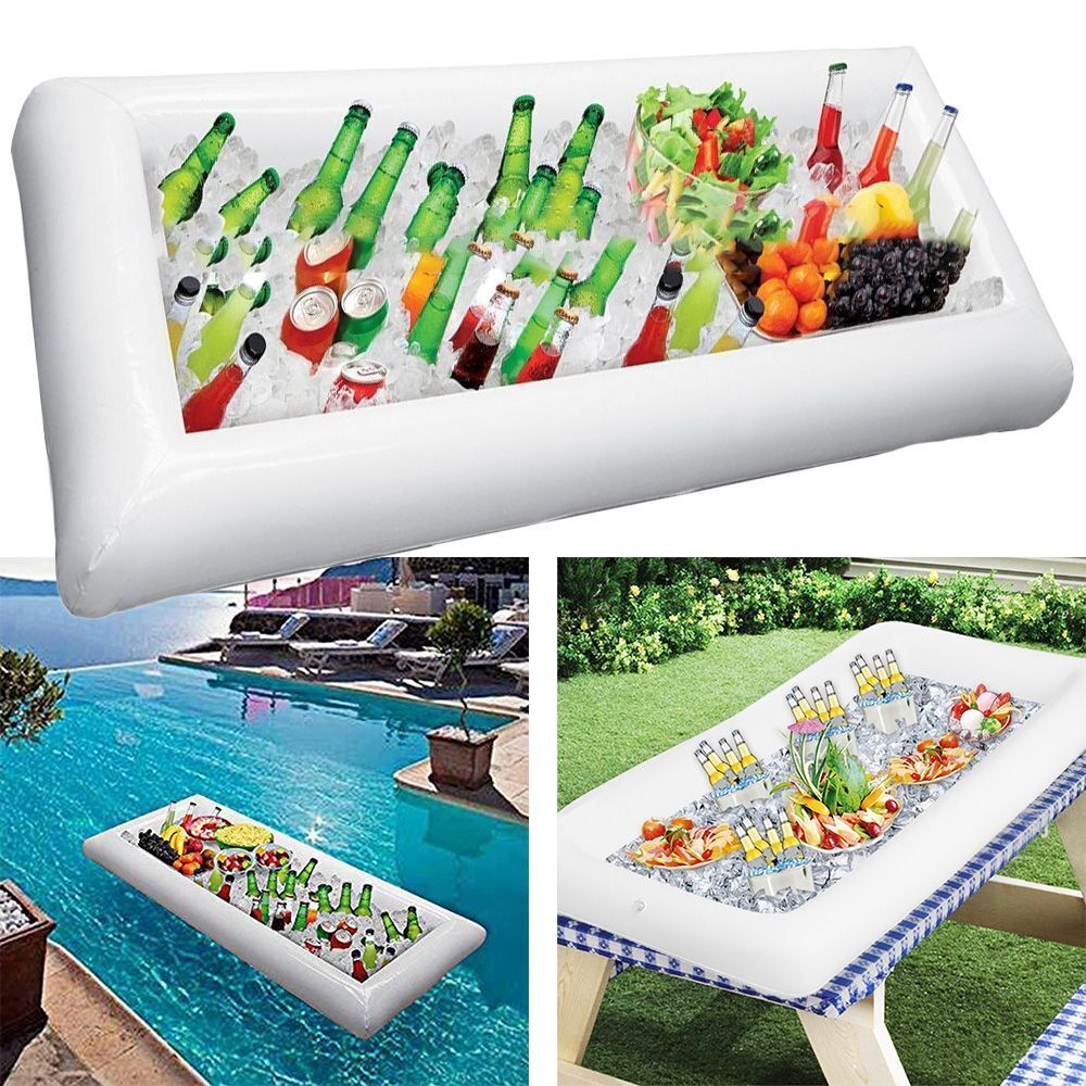 Pool Floating Tray Drink Float Food Fruit Containers Inflatable Ice Bucket