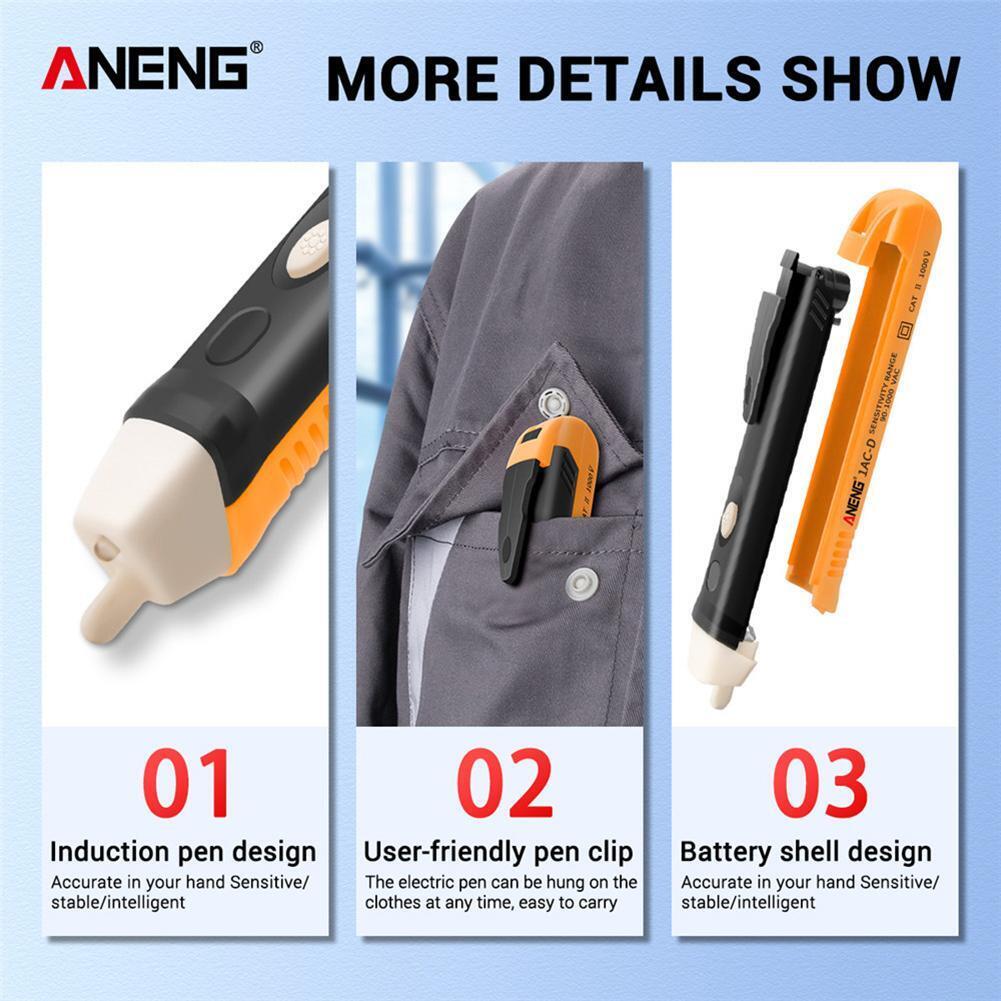 ANENG 1AC-D Non-contact Test Pen 90-1000V Induction Test Pencil (Yellow)