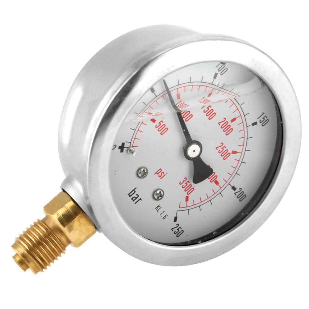 Metal Hydraulic Pressure Gauge Air Oil Water Pressure Manometer (0-250BAR)