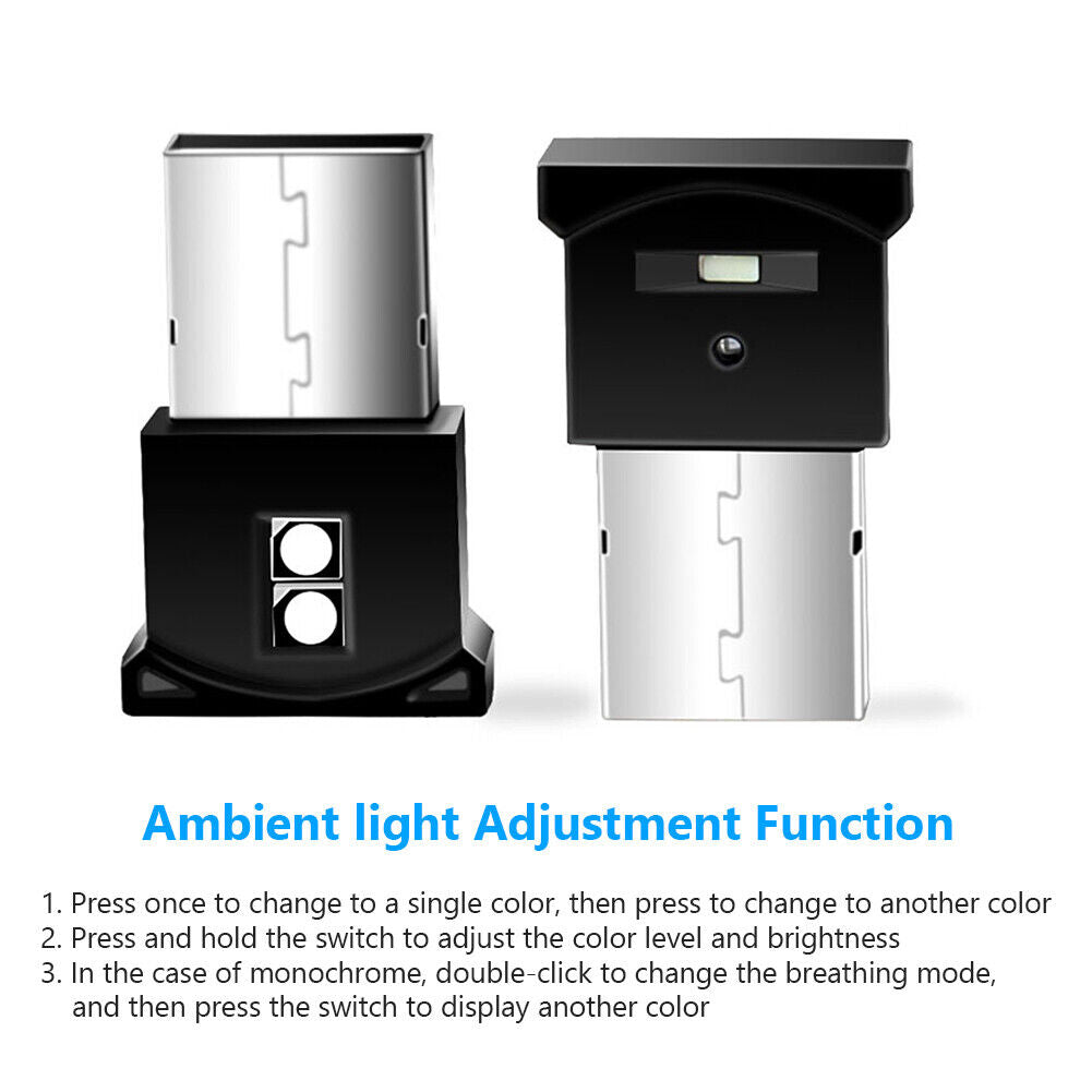 USB Car Colorful Night Lights Auto Interior RGB LED 8 Colors Ambient Lamp