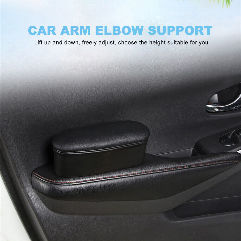 Auto Armrests Storage Car Door Arm Elbow Support Heightening Pad (Black)