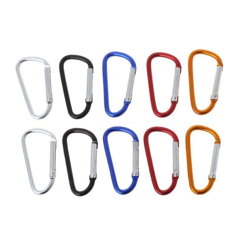 10pcs Outdoor Aluminium Alloy Carabiner Safety Keychain Flashlight Hang Buckle