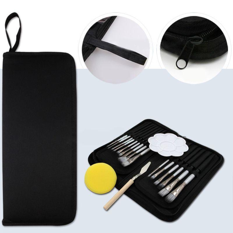 15pcs Professional Oil Paint Brush with Palette Scraper for Watercolor Painting