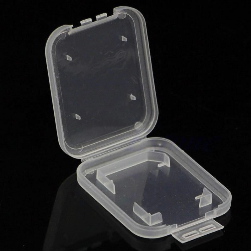 10PCS Transparent Standard SD SDHC Memory Card Cases Holder Box Storage Plastic