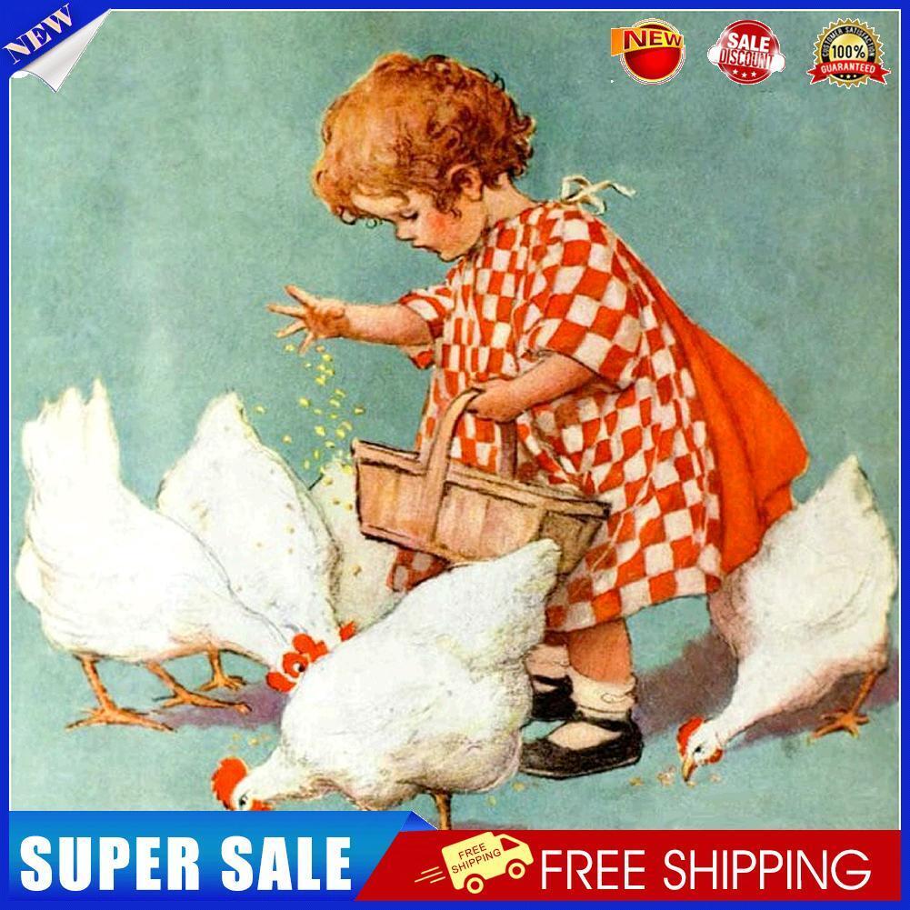 Little Girl Diamond Painting 5D DIY Full Round Rhinestone Picture (WX640)
