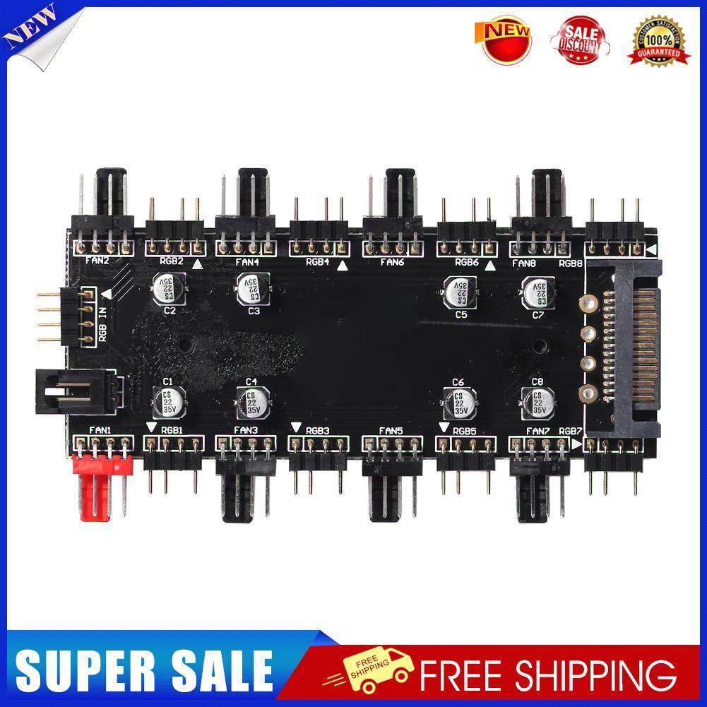 5V/3 Pin ARGB Fan PWM HUB 1 To 8 Ports Splitter for PC Motherboard (SATA)