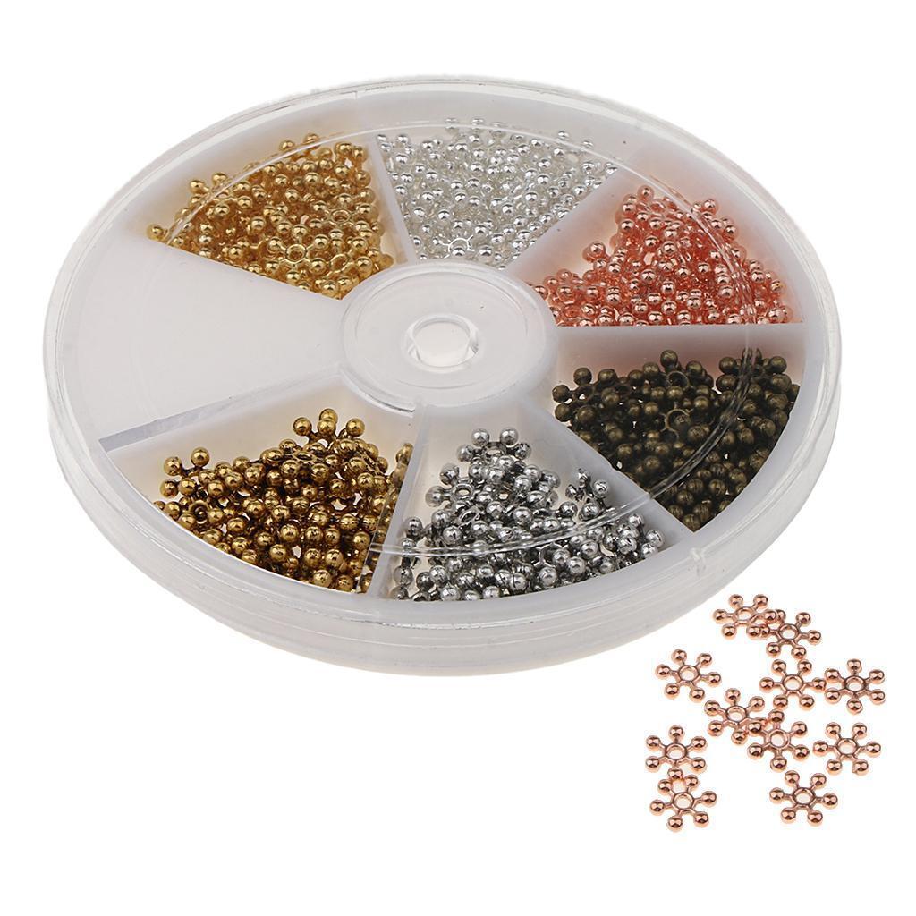264pcs Snowflake Flower Charms Loose Beads for DIY Craft Jewelry Making