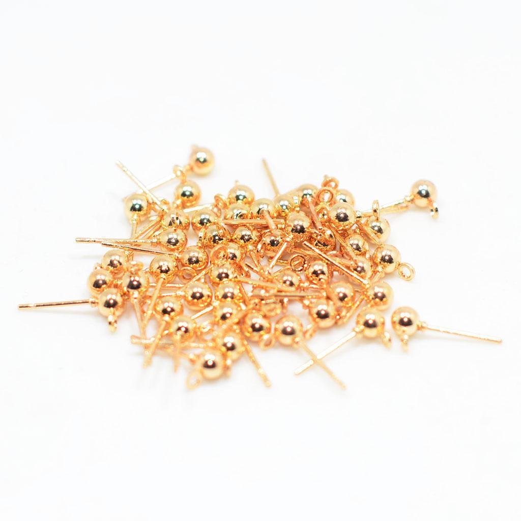 200x Ear Pin Studs with Loop Earring Post Findings DIY Crafts Accessories