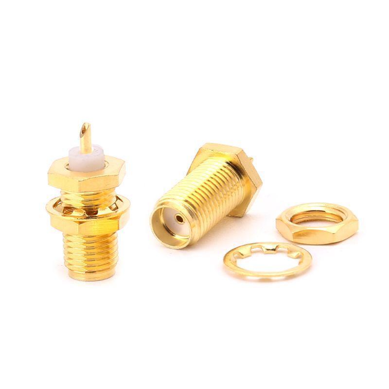 10pcs SMA-KY RF Connectors SMA Female Nut Bulkhead Handle Deck Clip Solder Cup