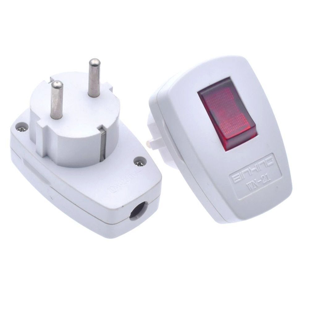 ON-OFF Rewireable Power Plug Receptacle Connector Plug Adapter Power Swtich