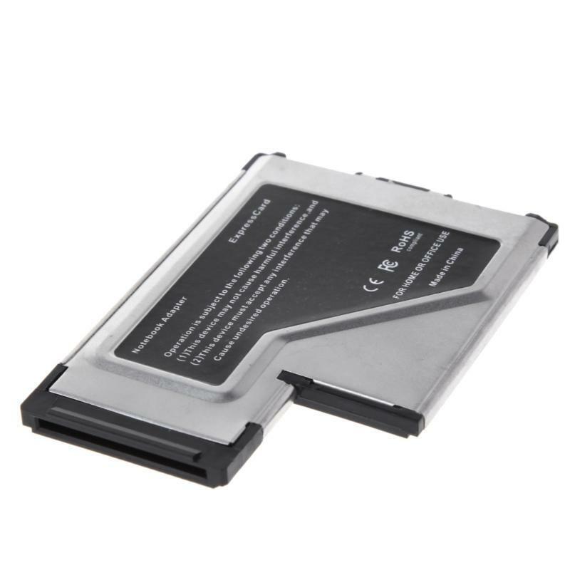 2 Dual Port USB 3.0 HUB Express Card ExpressCard Hidden 54mm Adapter for Laptop