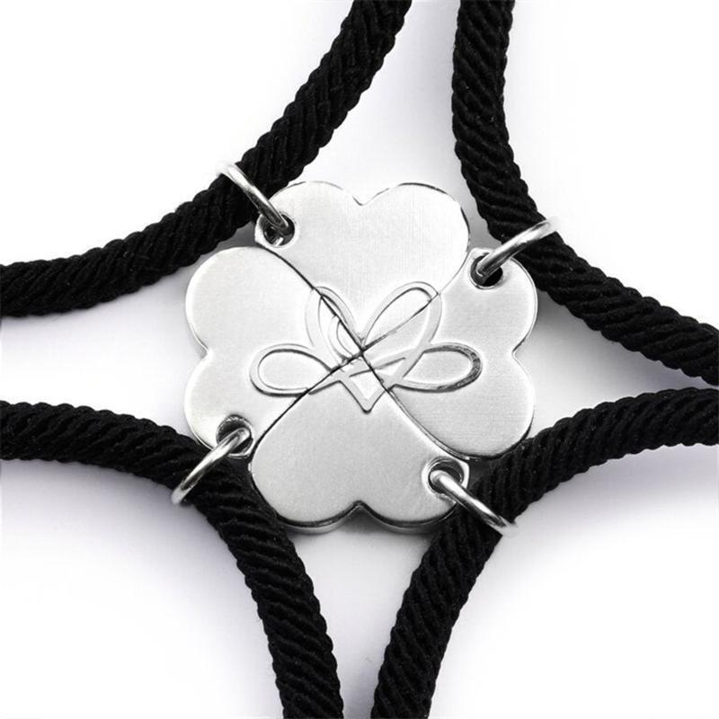 4Pcs Relationship Connecting Bracelet Couples Jewelry Heart Magnet Bracelet Gift