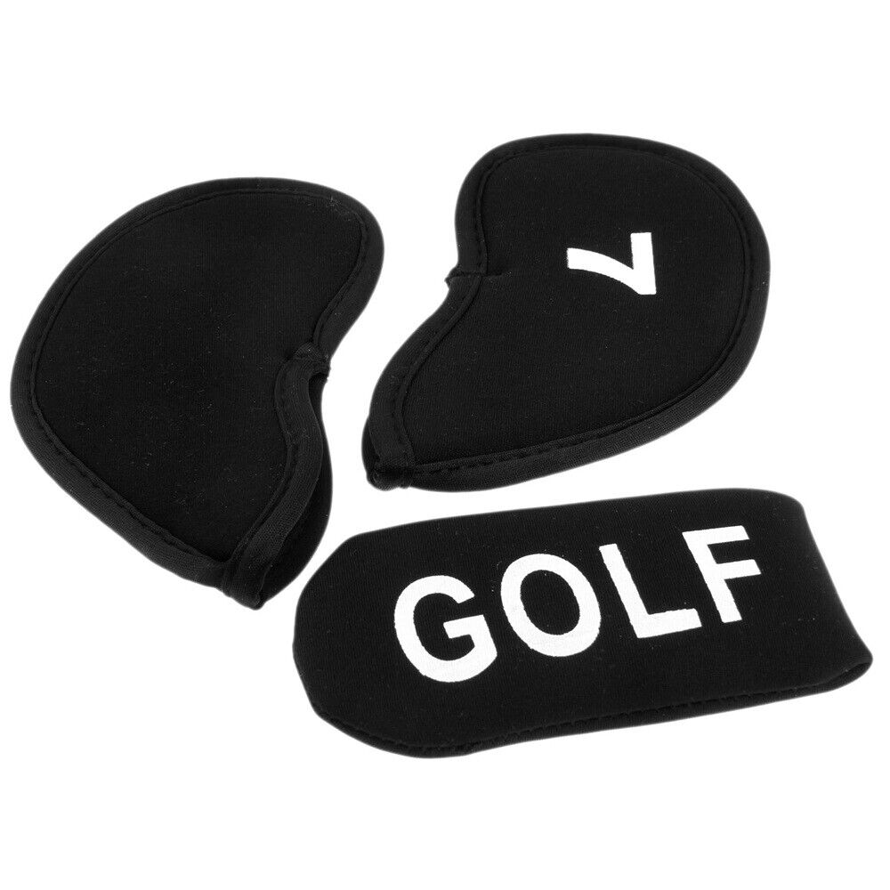 PRO Black Golf Head Covers Golf Iron Protector Case Cover With Numbers 11pcs/Set