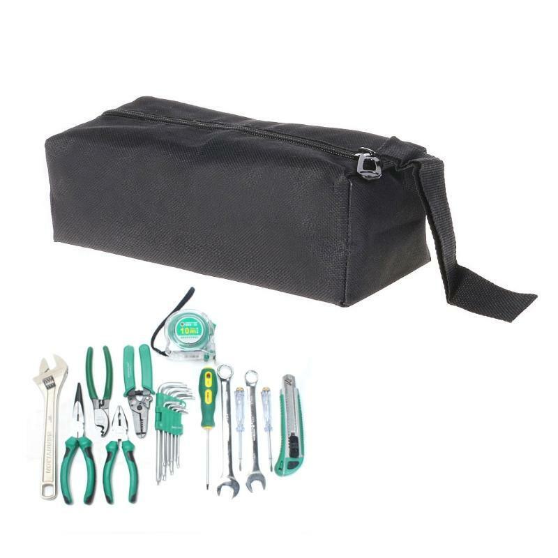 Waterproof Oxford Canvas Tool Bag Screw Nails Drill Bit Metal Parts Storage Case