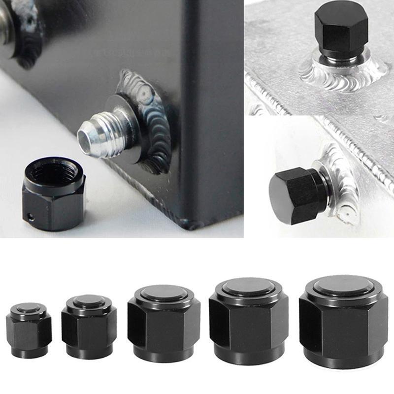 5Pcs Female AN Flare Fitting Cap AN4/AN6/AN8/AN10/AN12 Block Off Black Aluminum