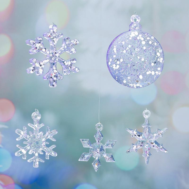 3x DIY Crystal Epoxy Mold Irregular Winter Snowflake Pendant Decor Silicone Mold