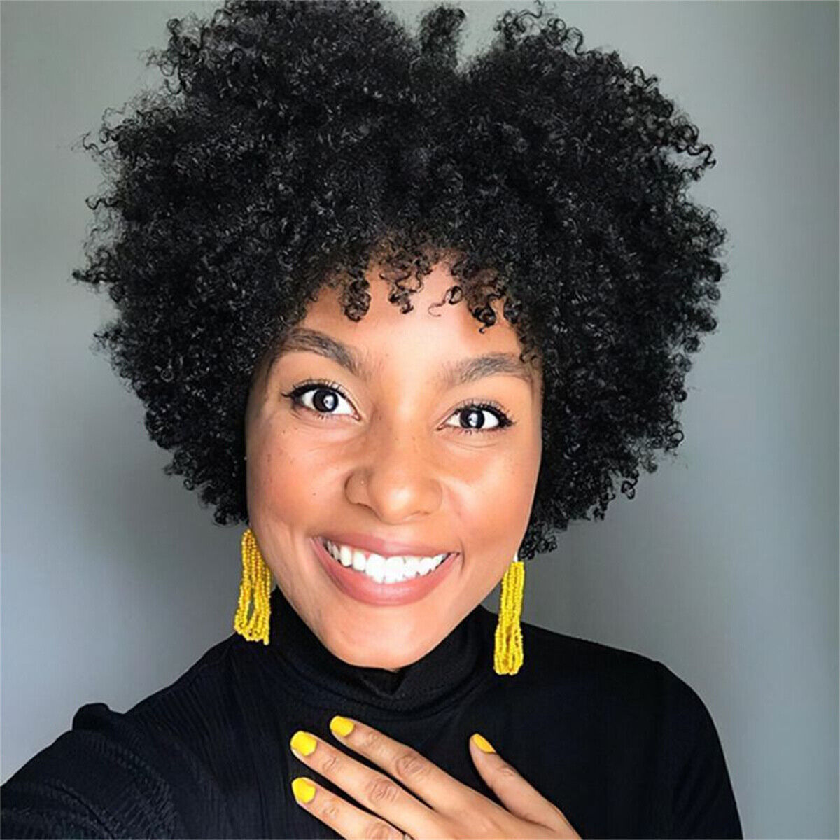 Women's Fashion Short Bob Afro Curly Wigs Pink Full Wig Synthetic Hair for Party