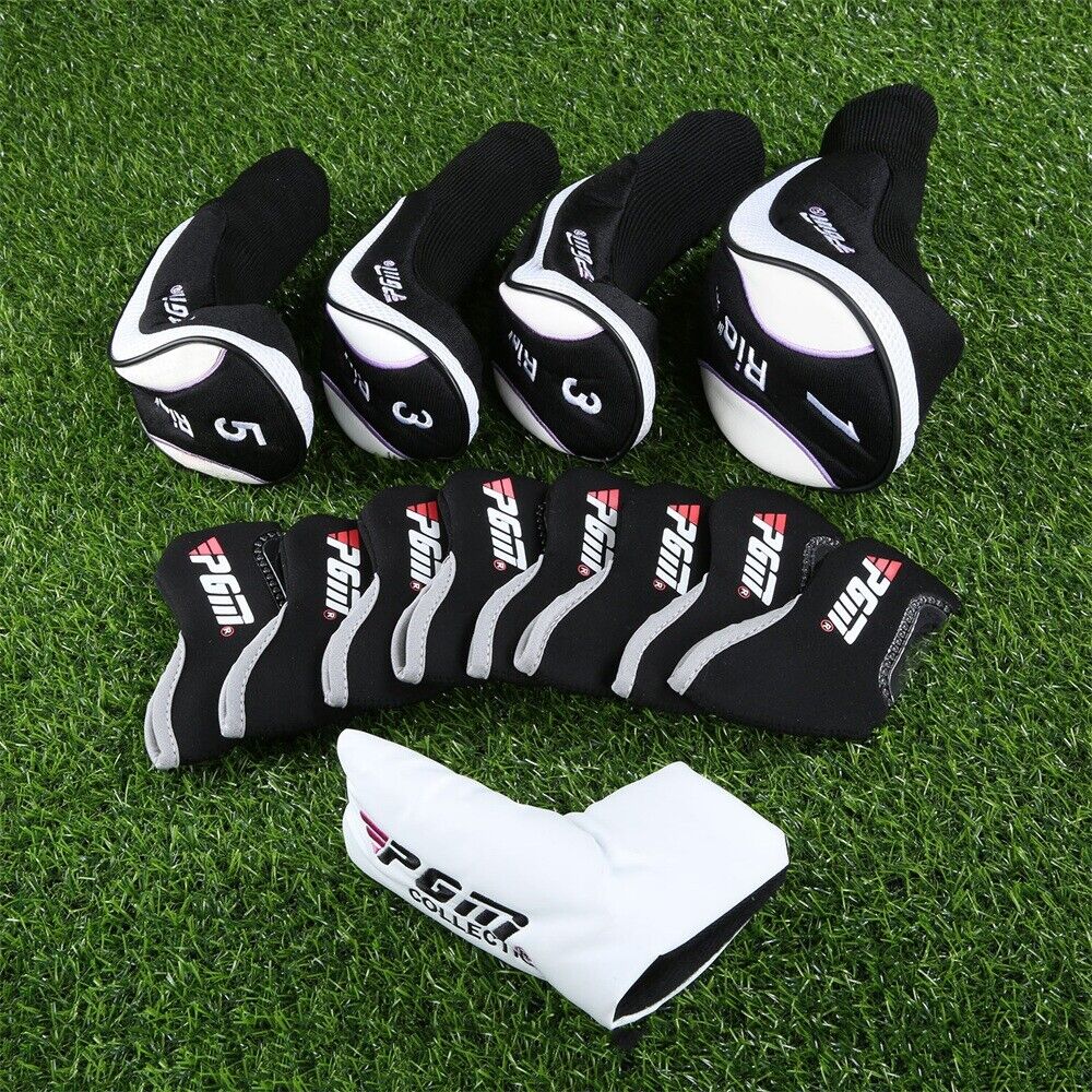 13pcs Outdoor Game HQ Diving Cloth Golf Head Cover Drive Wood Hybrid Iron Putter