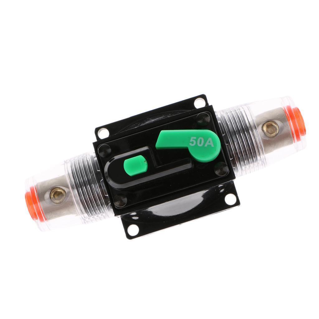 2 Pieces 50A Car Audio Circuit Breaker Fuse Holder Manual Reset Switch