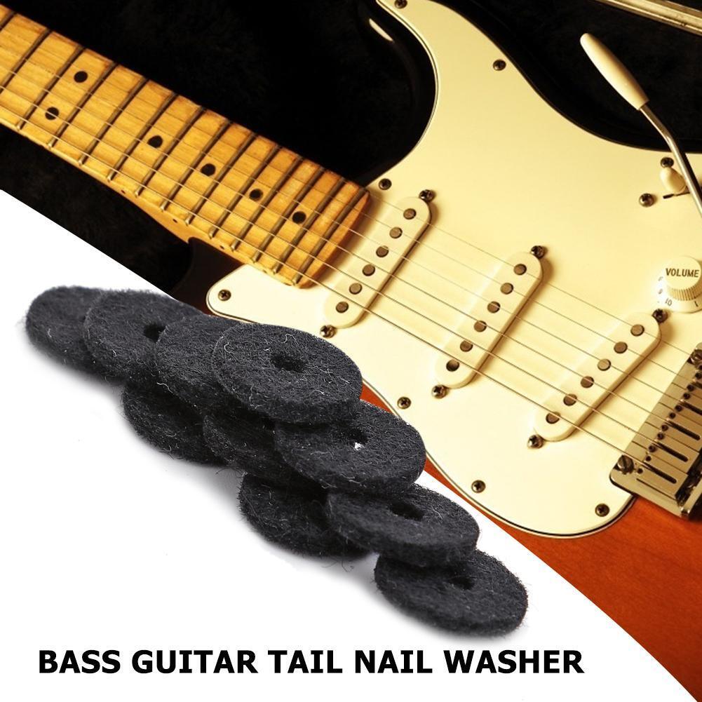 50pcs Guitar Strap Lock Felt Gasket Electric Guitar Belt Cushions (Black)