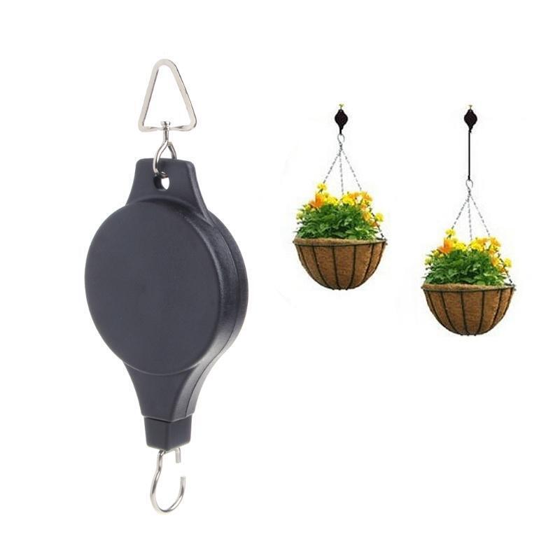Retractable Hanging Basket Pulley Flower Plant Pot Pull Down Hanger Garden Tool