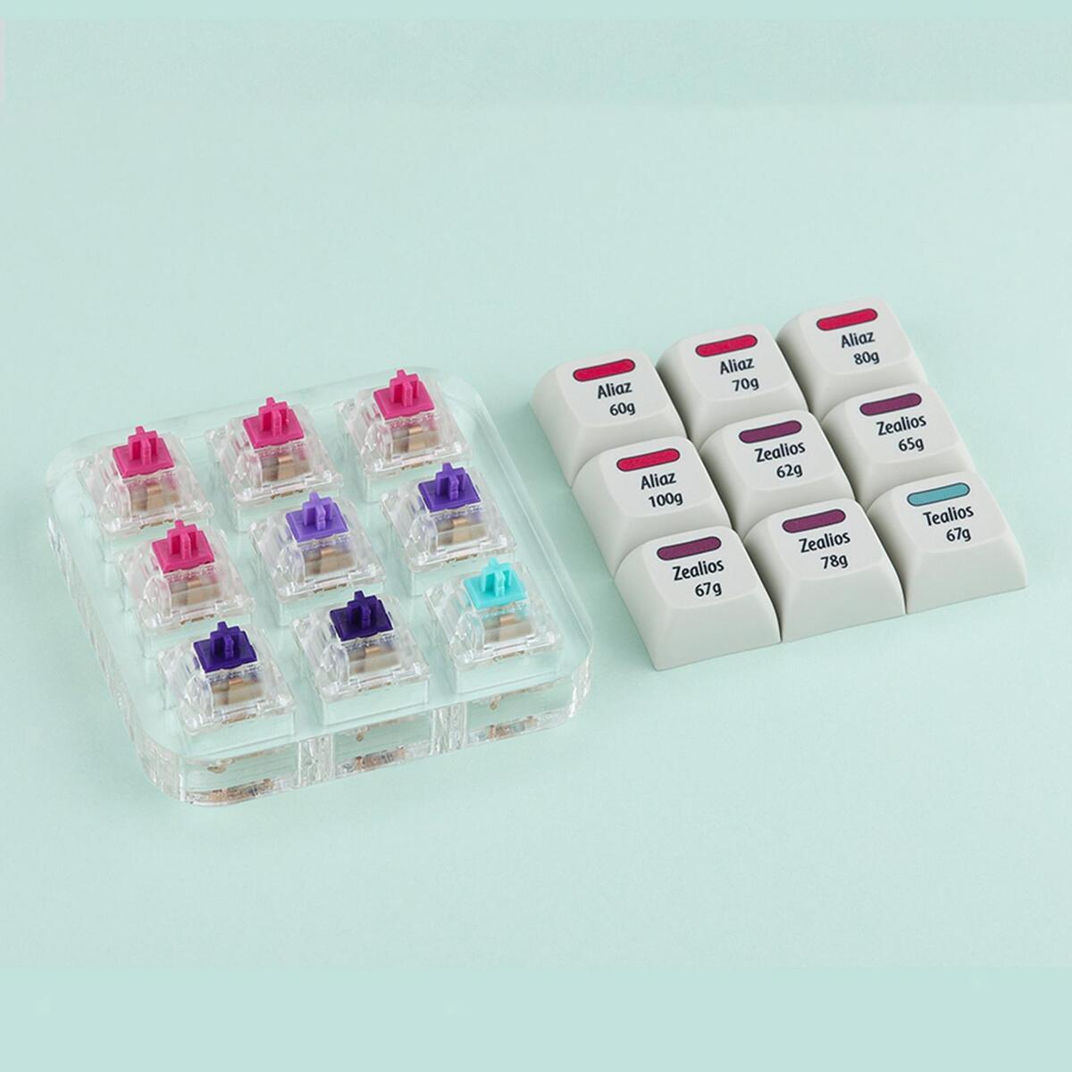 9 Key Switch Tester, Retooled Sampler Printed PBT Keycap Switch Testing Tool for
