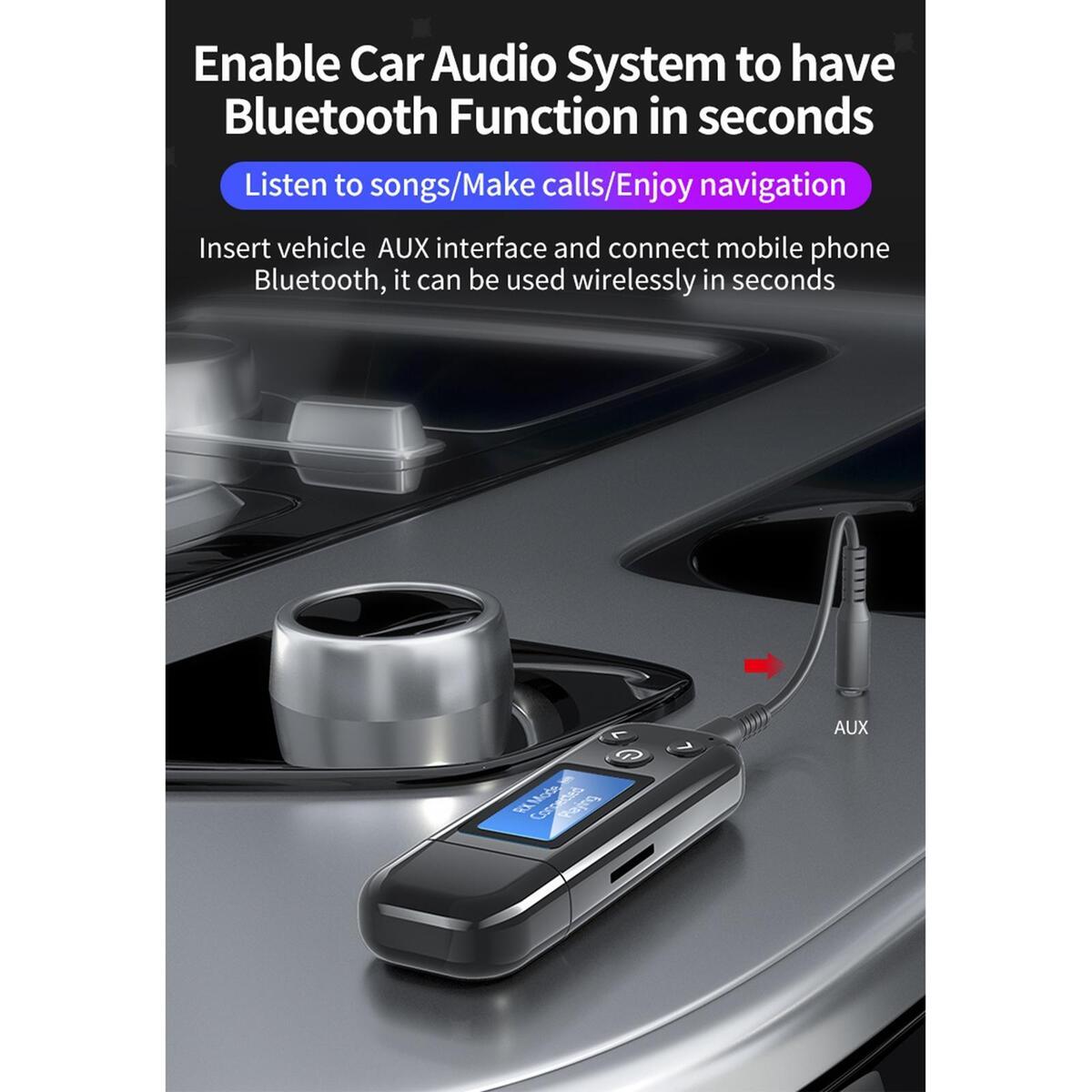 LCD  Wireless Audio Transmitter & Receiver 3.5mm Jack Aux Adapter