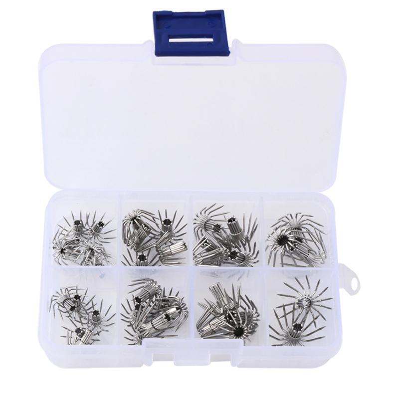 35 Pcs Stainless Steel Multi-size Cuttlefish Squid Jig Fishing Lure Sharp Hooks