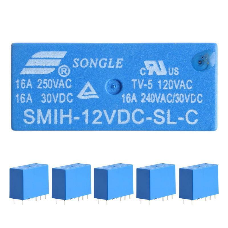 5Pcs SMIH-12VDC-SL-C Relays 12V 16A 250V 8 Pin One Conversion Set