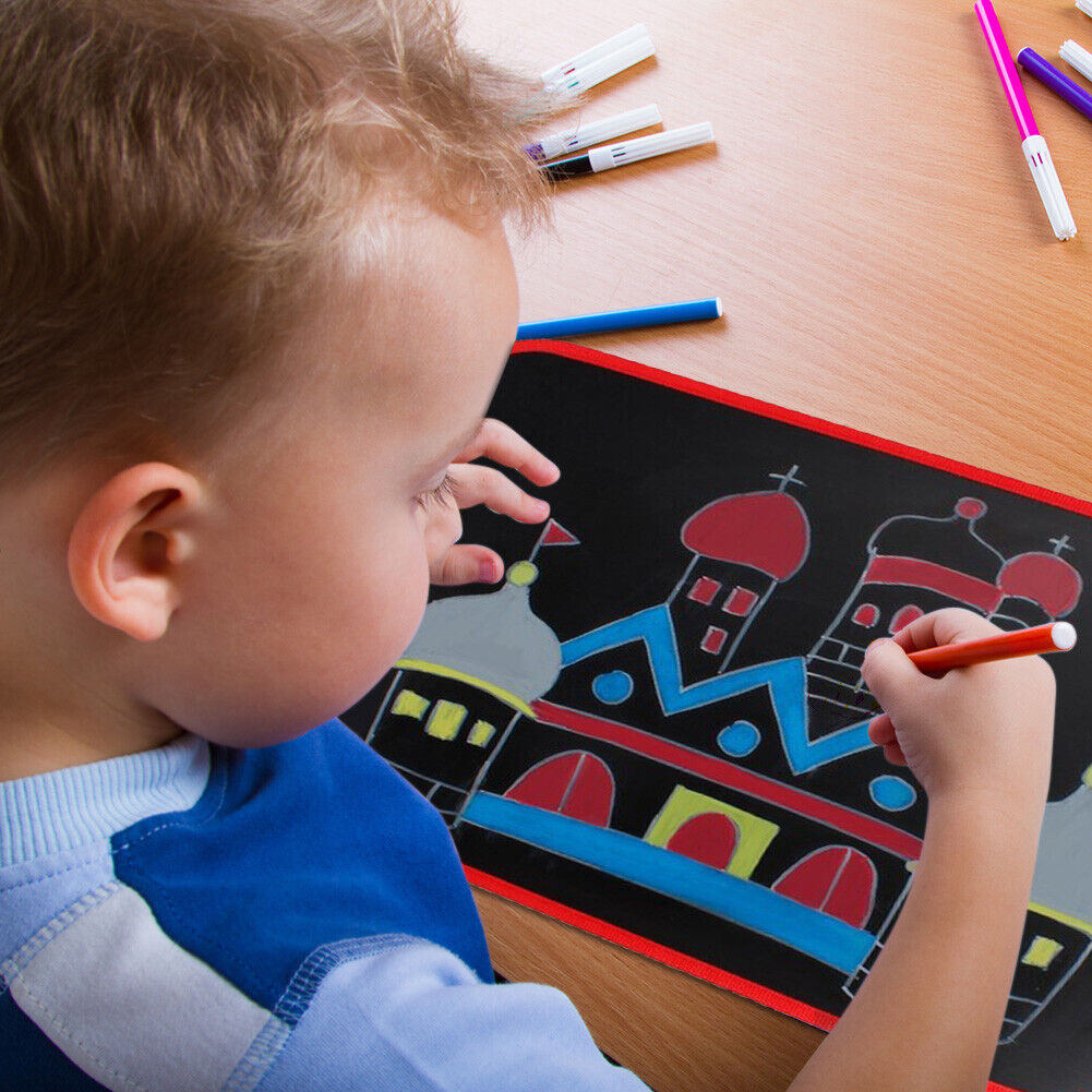 Soft Chalk Drawing Board Baby DIY Drawing Book Coloring Book w/Water Chalk