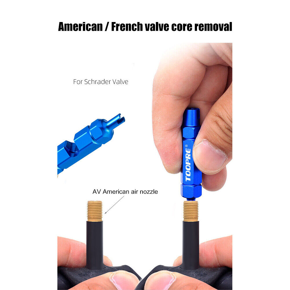 TOOPRE Bicycle Bike Valve Core Tube Wrench Nozzle Removal Tool (Blue)