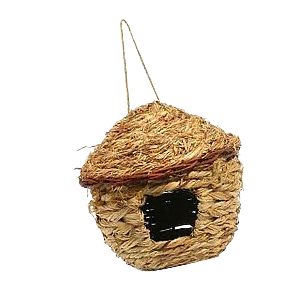 3Pcs  Hanging Breeding Small Birdhouse Grass Weave for Canary Finch
