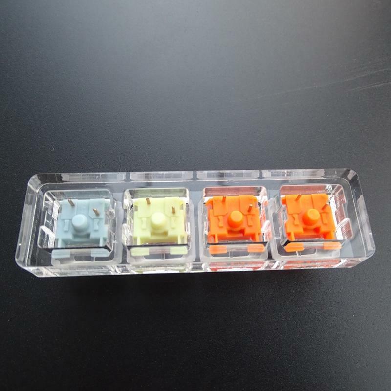 Mechanical Keyboard TTC Switch Tester 4Key Acrylic Base Transparent Blank Keycap
