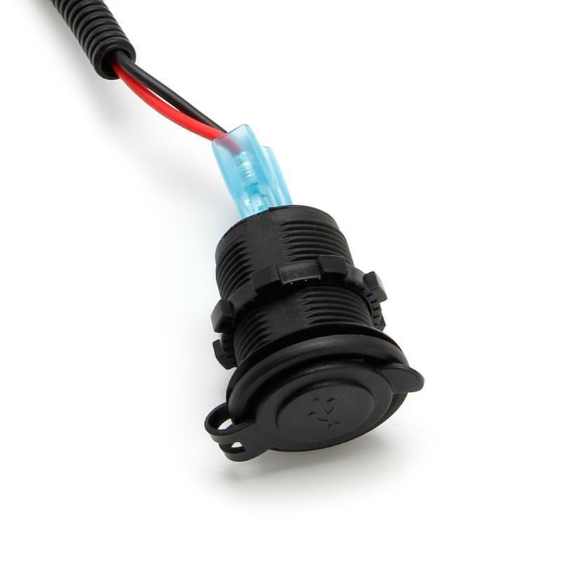 Blue LED 5V 3.1A Car USB Charger With Wiring Harness Dual USB Car Cigarette