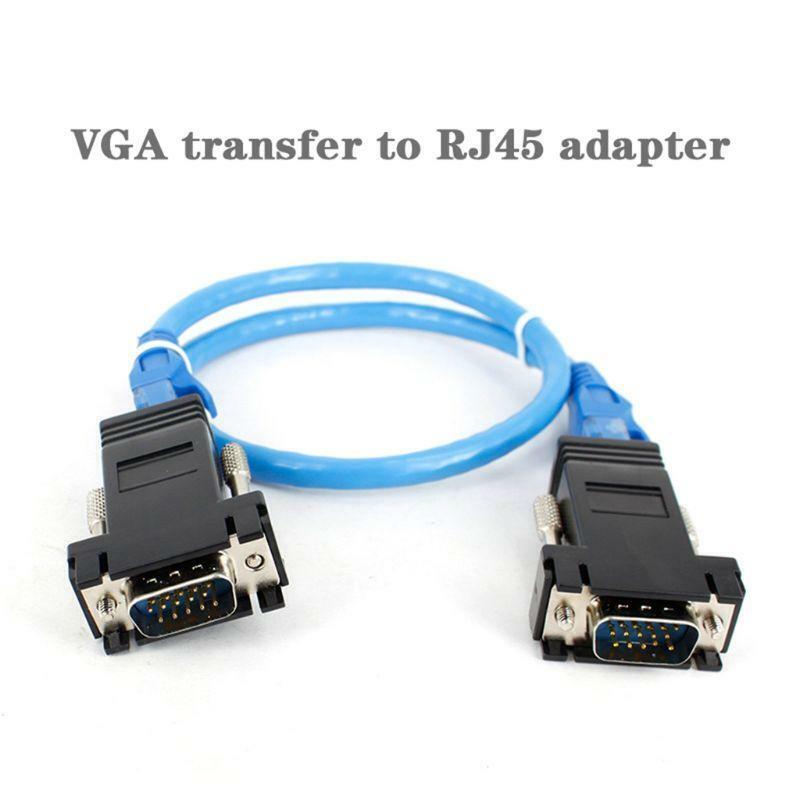 VGA Extender Male To Lan Cat5 Cat5e/6 RJ45 Ethernet Female Converter Adapter