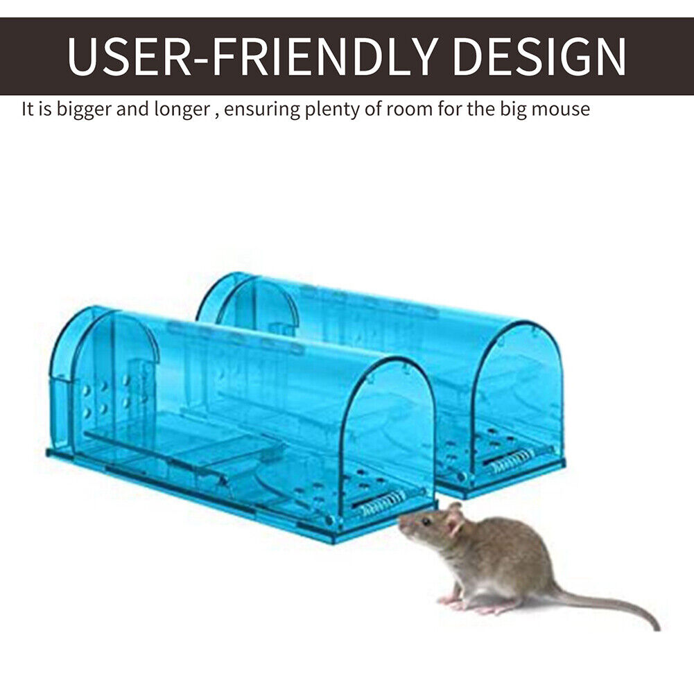 2x Reusable Plastic Mouse Trap Rat Mice Pest Killer Rodent Catcher for Home